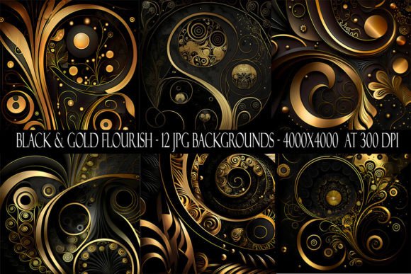 Black and Gold Flourish Backgrounds: Elevate Your Design Projects