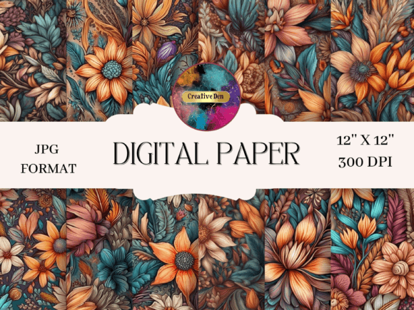 Boho Floral Delights: 12 Designs for Authentic Projects