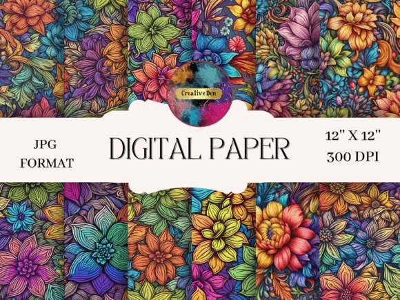 Bring Your Projects to Life with Radiant Rainbow Floral Backgrounds