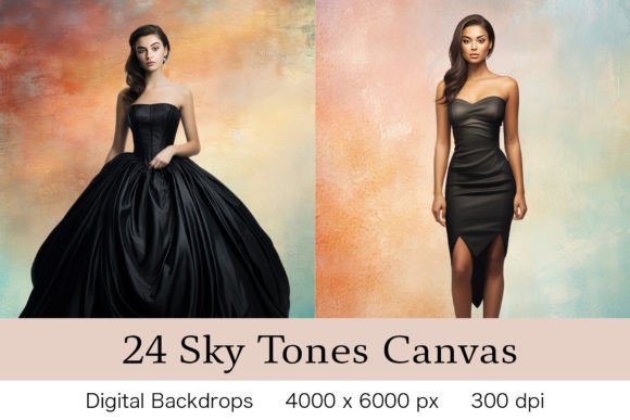 Elevate Your Visuals with 24 Sky Tone Canvas Backgrounds