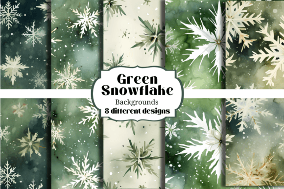 Green White Snowflake Backgrounds: A Winter Toolkit for Digital Creators