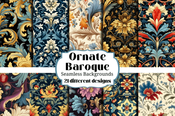 Ornate Baroque Seamless Patterns for Crafts and Design