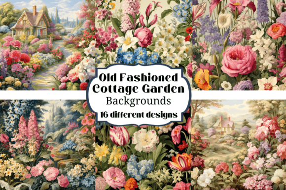 Shabby Chic Cottage Garden Backgrounds for Your Creative Projects