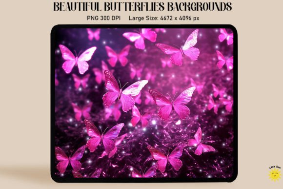 Sparkly Pink Butterflies: A Background for Whimsical Design