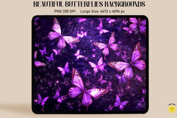 Sparkly Purple Butterflies Backgrounds for Design