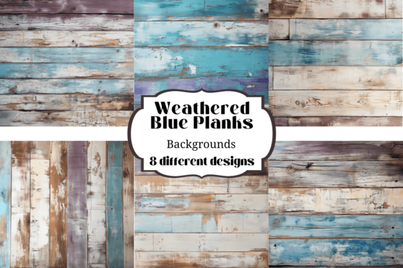 Transform Your Projects with Weathered Blue Wood Planks Backgrounds