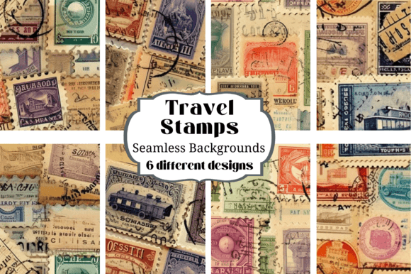 Travel Stamps Seamless Backgrounds: Infuse Your Projects with Wanderlust