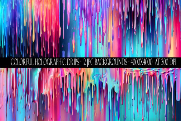 Unleash Futuristic Flair with Holographic Drip Backgrounds