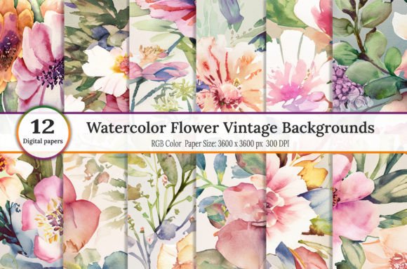 Watercolor Flower Vintage Backgrounds: A Designer's Secret Weapon